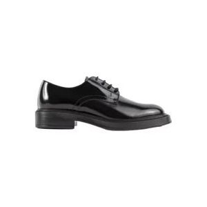 Tod's Glanzende zwarte leren veterschoenen , Black , Heren , Maat: 44 EU