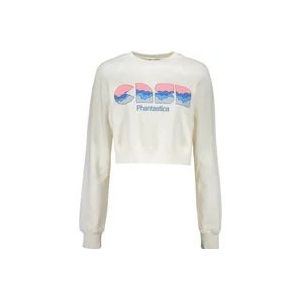 Casablanca Katoenen sweatshirt met frontprint , White , Dames , Maat: S