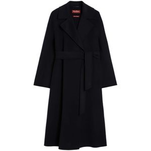 Max Mara Studio, Dames, Mantels, Blauw, Maat: 3XS Zijde,