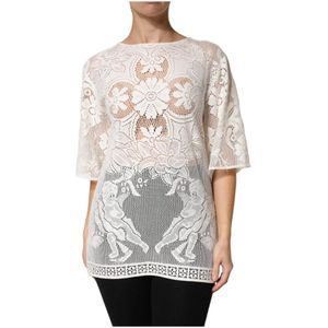Dolce & Gabbana, Dames, Blouses & Shirts, Wit, Maat: 3XS Katoen,