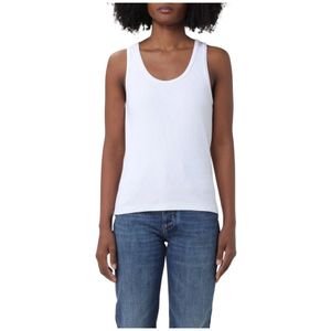 Bottega Veneta, Dames, Tops, Wit, Maat: L Katoen,