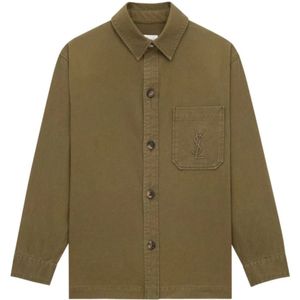 Saint Laurent, Heren, Jassen, Groen, Maat: S Katoen,