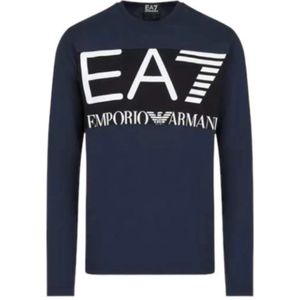 Emporio Armani Ea7, Heren, Tops, Blauw, Maat: L