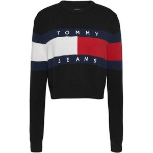 Tommy Jeans, Dames, Truien, Zwart, Maat: M Katoen,