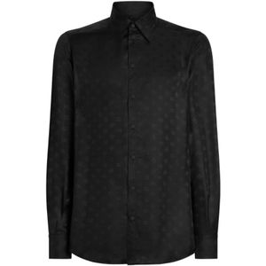 Dolce & Gabbana, Heren, Overhemden, Zwart, Maat: XL