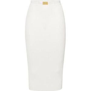 Elisabetta Franchi, Dames, Rokken, Beige, Maat: XS Viscose,