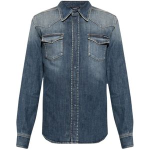 Dolce & Gabbana, Heren, Overhemden, Blauw, Maat: L Denim,