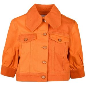 Ganni, Dames, Jassen, Oranje, Maat: M Katoen,