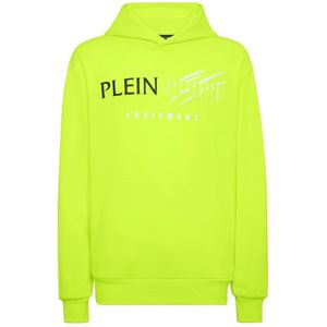 Plein Sport - Hooded Sweatshirt Scratch - Groen - Katoenmix Fleece - Heren