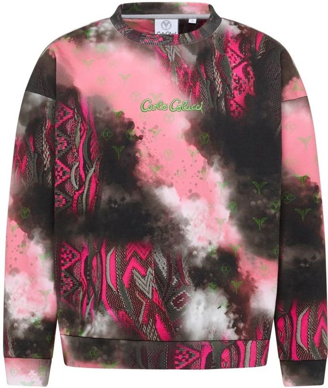 Carlo Colucci - Sprayed Knit Oversize Sweatshirt - Veelkleurig - Heren