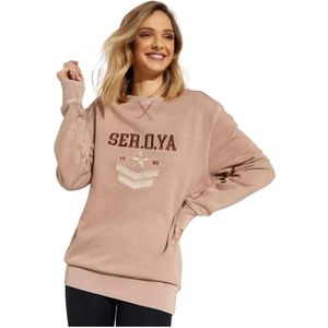 Ser.o.ya, Dames, Sweatshirts & Hoodies, Roze, Maat: L Katoen,