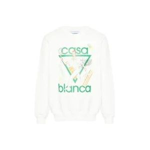 Casablanca Witte Biologisch Katoenen Sweatshirt voor Heren , White , Heren , Maat: L