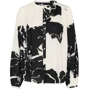 SOAKED IN LUXURY - Blouse 'Joanne' - Zwart/Wit - Klassieke Blouse