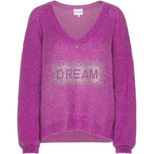 Americandreams, Dames, Truien, Paars, Maat: M Wol,