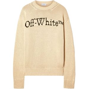 Off White, Heren, Truien, Beige, Maat: M Katoen,