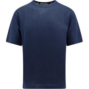 Palm Angels, Heren, Tops, Blauw, Maat: M Linnen,