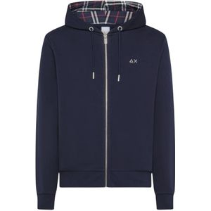 Sun68, Heren, Sweatshirts & Hoodies, Blauw, Maat: 2XL Katoen,