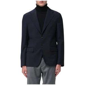 Fay, Heren, Jassen, Blauw, Maat: 2XL Leer,