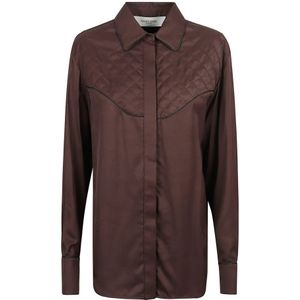 Golden Goose, Dames, Blouses & Shirts, Bruin, Maat: S