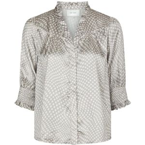 Neo Noir, Dames, Blouses & Shirts, Beige, Maat: S Poliester,