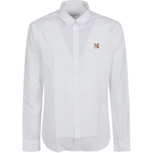 Maison Kitsuné - Stijlvol Overhemd - Wit - Katoen