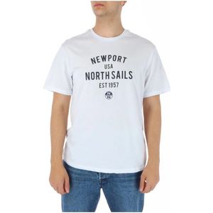 North Sails, Heren, Tops, Wit, Maat: 2XL Katoen,