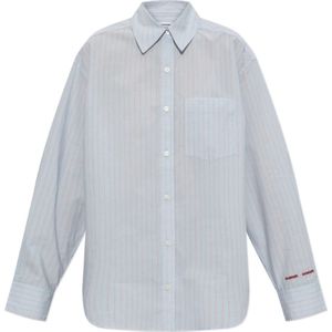 Samsøe Samsøe, Dames, Blouses & Shirts, Blauw, Maat: XS Katoen,