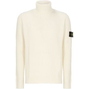 Stone Island, Heren, Truien, Beige, Maat: XL Wol,