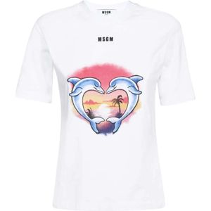 Msgm, Dames, Tops, Wit, Maat: M Katoen,