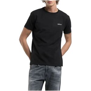 Replay, Heren, Tops, Zwart, Maat: L Katoen,