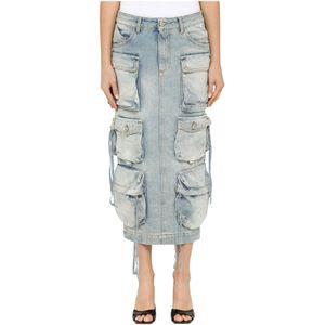 The Attico, Dames, Rokken, Blauw, Maat: W27 Denim,
