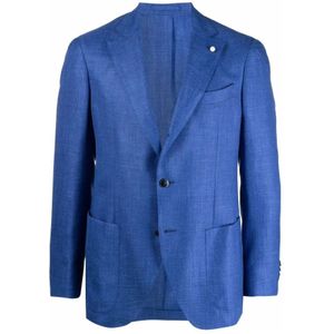 Luigi Bianchi Mantova, Heren, Jassen, Blauw, Maat: 2XL Wol,