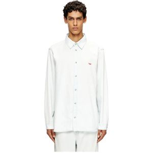 Diesel, Heren, Overhemden, Blauw, Maat: L Denim,