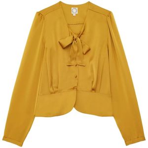 Ines de la Fressange Paris, Dames, Blouses & Shirts, Geel, Maat: 2XS Leer,