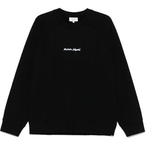 Maison Kitsuné, Heren, Sweatshirts & Hoodies, Zwart, Maat: S Katoen,