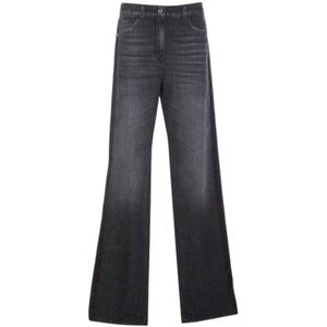 Elisabetta Franchi, Dames, Jeans, Zwart, Maat: W29 Katoen,