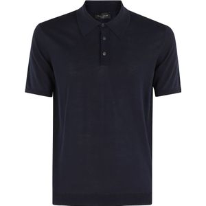 Roberto Collina, Heren, Tops, Blauw, Maat: L Katoen,