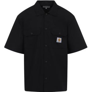Carhartt Wip, Heren, Overhemden, Zwart, Maat: S Katoen,