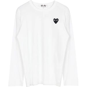 Comme des Garçons Play, Heren, Tops, Wit, Maat: XL Katoen,