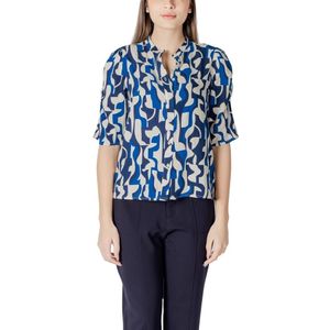 Ichi, Dames, Blouses & Shirts, Blauw, Maat: XL Viscose,
