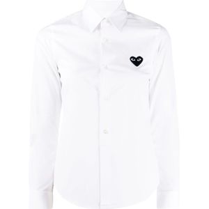 Comme des Garçons Play, Dames, Blouses & Shirts, Wit, Maat: S Katoen,