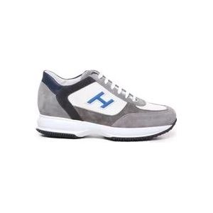 Hogan Interactieve Sneakers in Grijs/Wit/Blauw , Gray , Heren , Maat: 41 1/2 EU