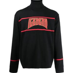 Iceberg, Heren, Truien, Zwart, Maat: XL Wol,