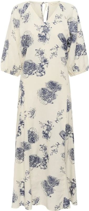 Part Two - Jurk - Beige - Ruthys - 7/8 Lengte - V-hals - Bloemenprint