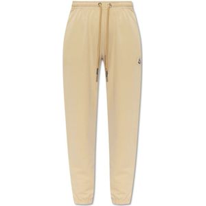 Moncler Sweatpants met logo , Beige , Dames , Maat: M