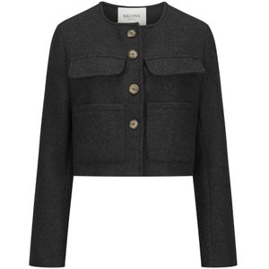 Nicowa - Lanevia - Wollen Jack - Zwart - Boxy-fit - Italiaanse Wol