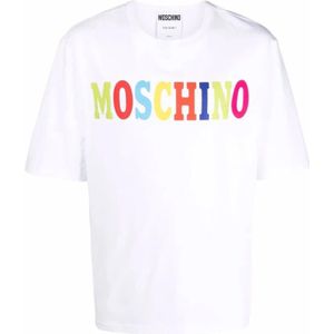 Moschino, Heren, Tops, Wit, Maat: L Katoen,