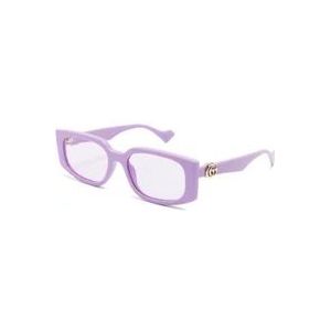 Gucci Paarse Zonnebril met Originele Accessoires , Purple , Dames , Maat: 55 MM
