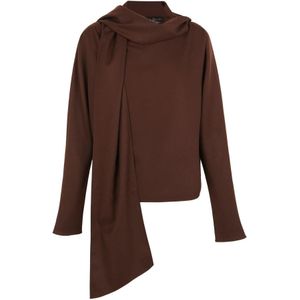 Cortana, Dames, Blouses & Shirts, Bruin, Maat: L Wol,