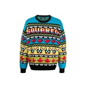 Dsquared2 Multicolor Jacquard Gebreide Trui , Multicolor , Heren , Maat: S